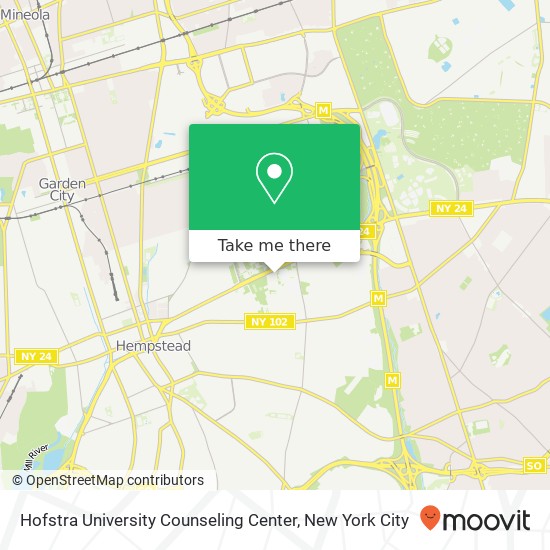 Hofstra University Counseling Center map