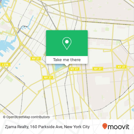 Mapa de Zjama Realty, 160 Parkside Ave