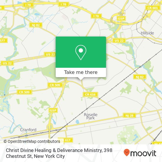 Mapa de Christ Divine Healing & Deliverance Ministry, 398 Chestnut St