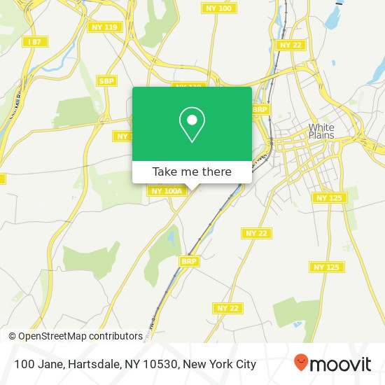 Mapa de 100 Jane, Hartsdale, NY 10530