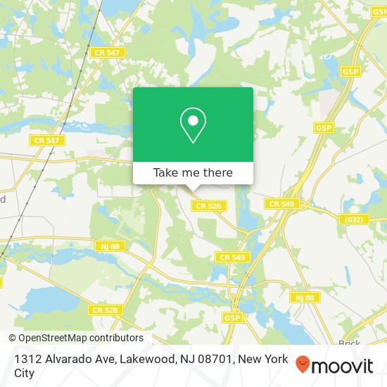 1312 Alvarado Ave, Lakewood, NJ 08701 map