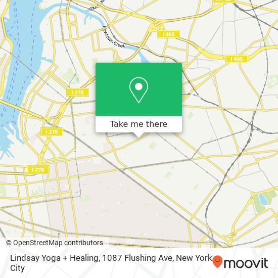 Mapa de Lindsay Yoga + Healing, 1087 Flushing Ave