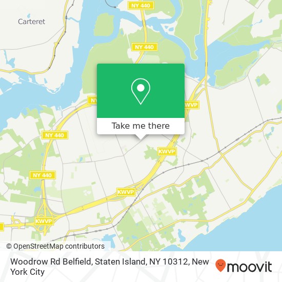 Mapa de Woodrow Rd Belfield, Staten Island, NY 10312