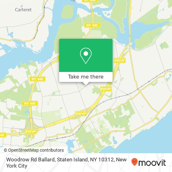 Mapa de Woodrow Rd Ballard, Staten Island, NY 10312