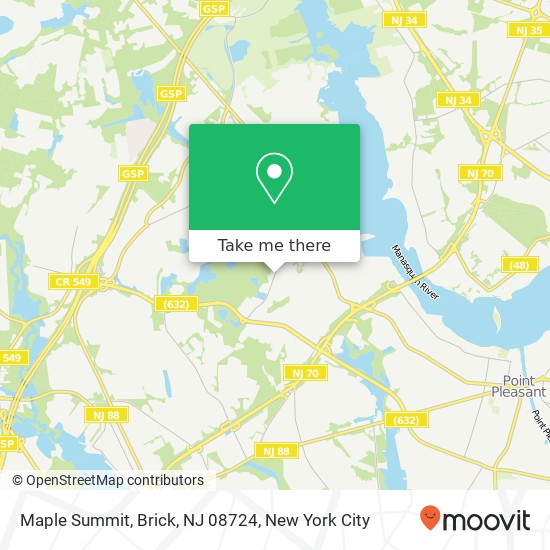 Mapa de Maple Summit, Brick, NJ 08724