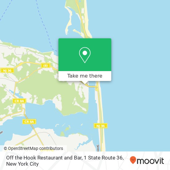 Off the Hook Restaurant and Bar, 1 State Route 36 map