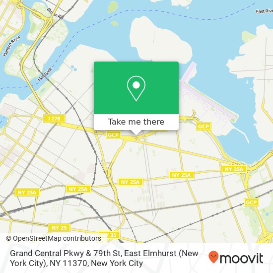 Mapa de Grand Central Pkwy & 79th St, East Elmhurst (New York City), NY 11370