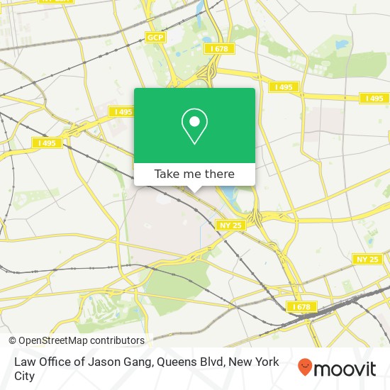 Law Office of Jason Gang, Queens Blvd map