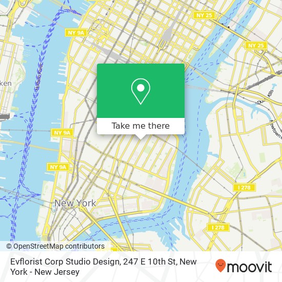 Mapa de Evflorist Corp Studio Design, 247 E 10th St