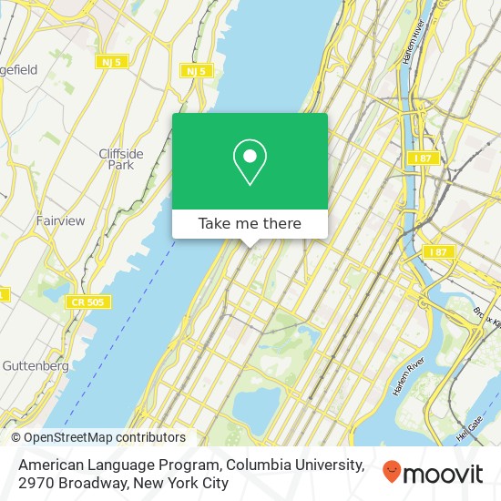 American Language Program, Columbia University, 2970 Broadway map