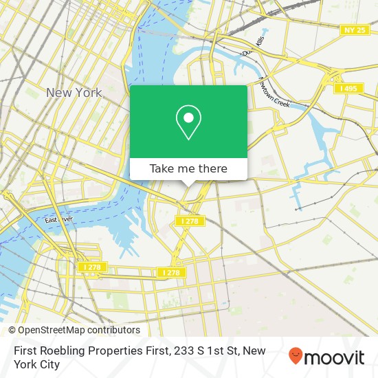 Mapa de First Roebling Properties First, 233 S 1st St