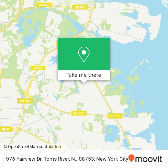 Mapa de 976 Fairview Dr, Toms River, NJ 08753