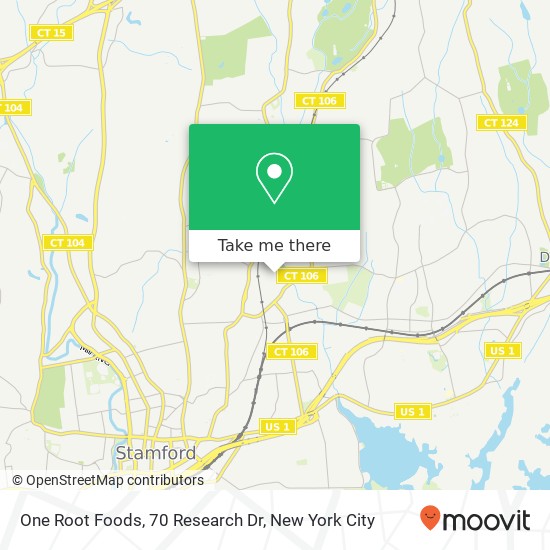 Mapa de One Root Foods, 70 Research Dr