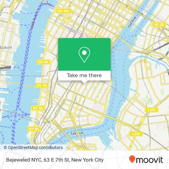 Mapa de Bejeweled NYC, 63 E 7th St