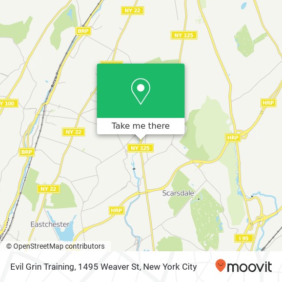 Mapa de Evil Grin Training, 1495 Weaver St