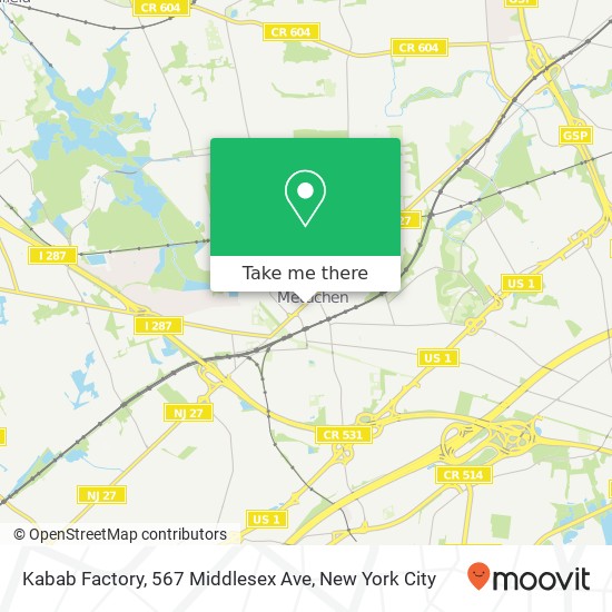 Mapa de Kabab Factory, 567 Middlesex Ave