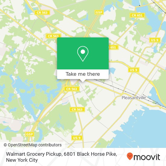 Mapa de Walmart Grocery Pickup, 6801 Black Horse Pike