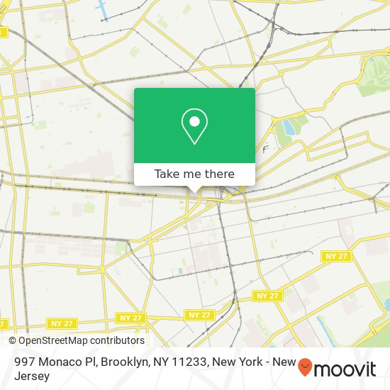 Mapa de 997 Monaco Pl, Brooklyn, NY 11233