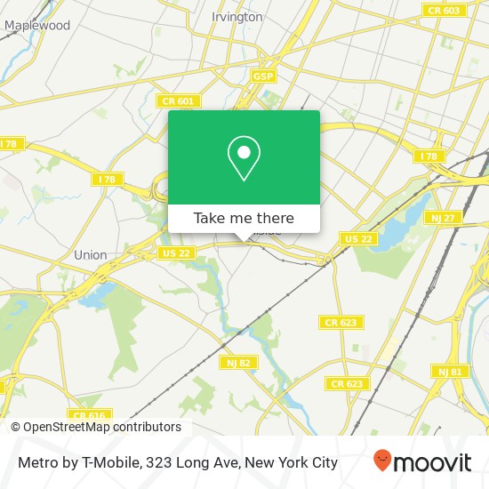 Mapa de Metro by T-Mobile, 323 Long Ave