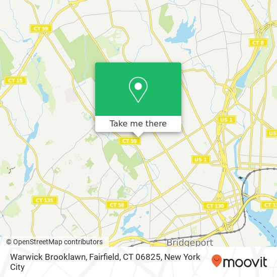 Mapa de Warwick Brooklawn, Fairfield, CT 06825