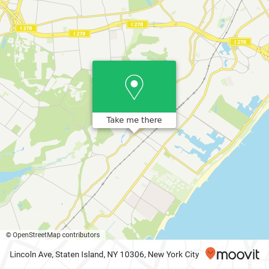 Mapa de Lincoln Ave, Staten Island, NY 10306