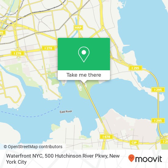 Mapa de Waterfront NYC, 500 Hutchinson River Pkwy