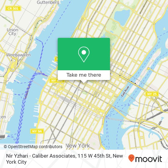 Mapa de Nir Yzhari - Caliber Associates, 115 W 45th St