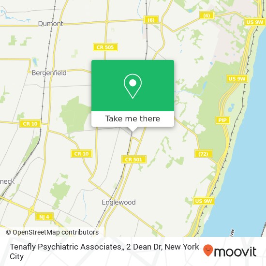 Tenafly Psychiatric Associates,, 2 Dean Dr map