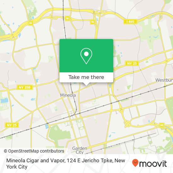 Mineola Cigar and Vapor, 124 E Jericho Tpke map