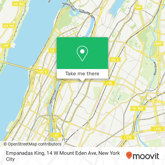 Mapa de Empanadas King, 14 W Mount Eden Ave