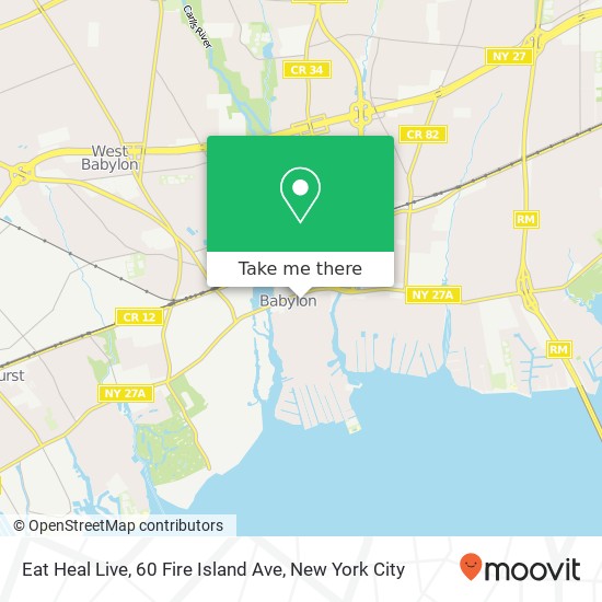 Eat Heal Live, 60 Fire Island Ave map