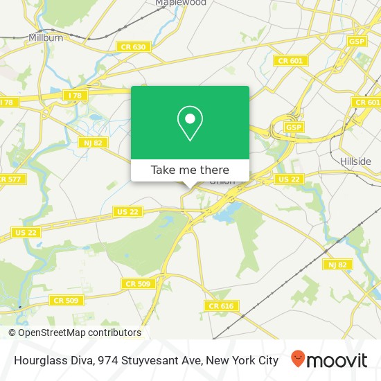 Mapa de Hourglass Diva, 974 Stuyvesant Ave