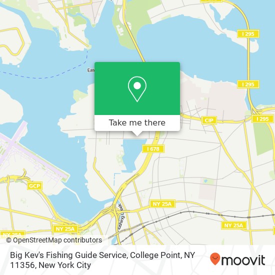 Mapa de Big Kev's Fishing Guide Service, College Point, NY 11356