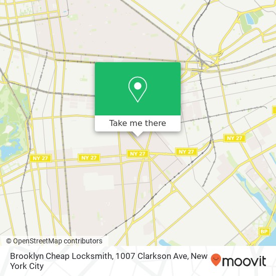 Mapa de Brooklyn Cheap Locksmith, 1007 Clarkson Ave