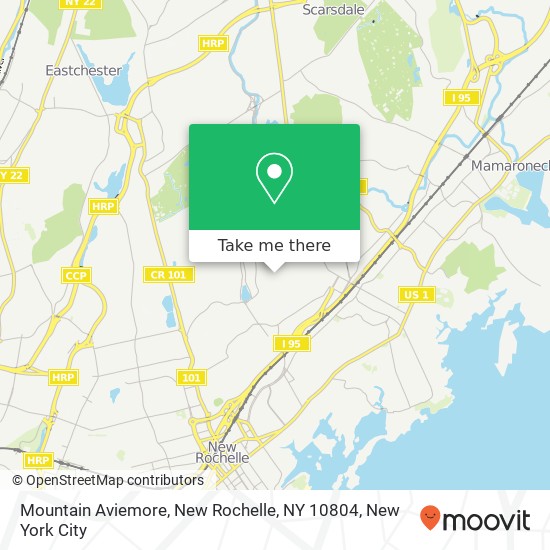 Mapa de Mountain Aviemore, New Rochelle, NY 10804