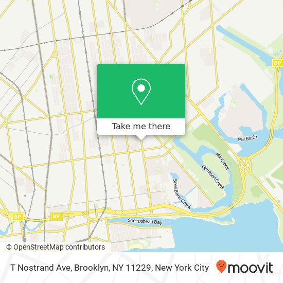 Mapa de T Nostrand Ave, Brooklyn, NY 11229