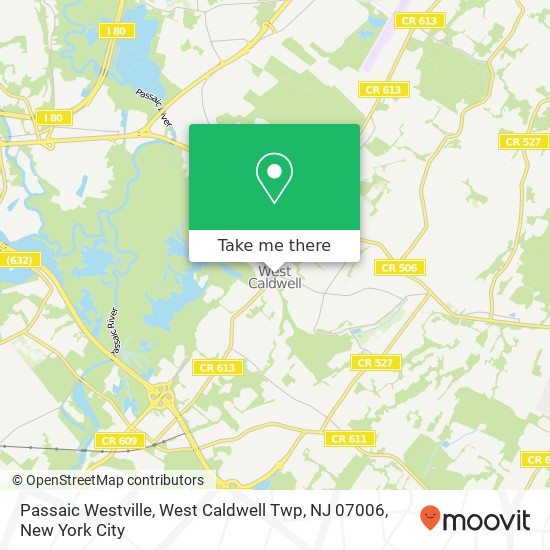 Passaic Westville, West Caldwell Twp, NJ 07006 map