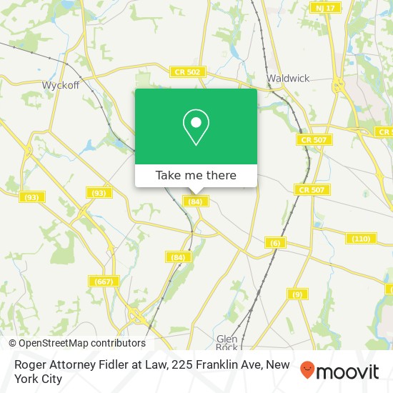 Mapa de Roger Attorney Fidler at Law, 225 Franklin Ave