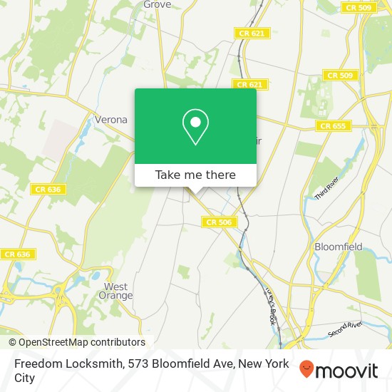 Freedom Locksmith, 573 Bloomfield Ave map