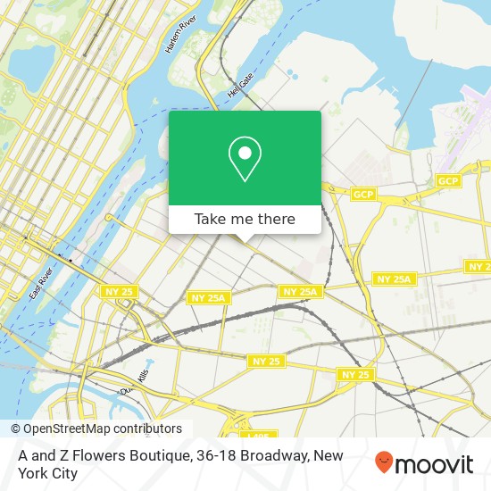 Mapa de A and Z Flowers Boutique, 36-18 Broadway
