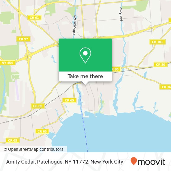 Mapa de Amity Cedar, Patchogue, NY 11772