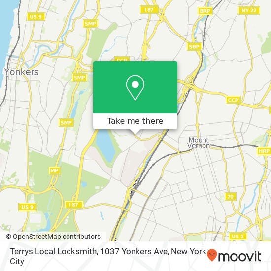 Mapa de Terrys Local Locksmith, 1037 Yonkers Ave