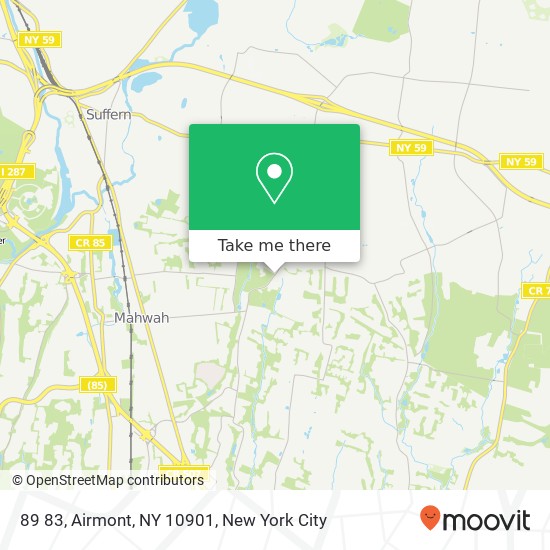 Mapa de 89 83, Airmont, NY 10901