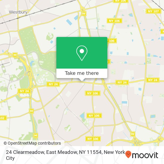 Mapa de 24 Clearmeadow, East Meadow, NY 11554