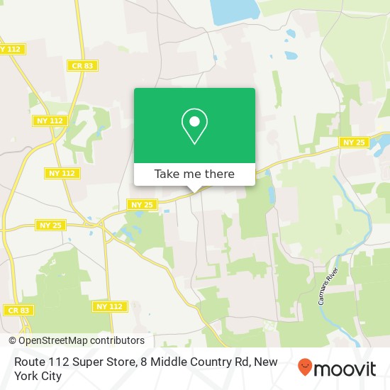 Route 112 Super Store, 8 Middle Country Rd map