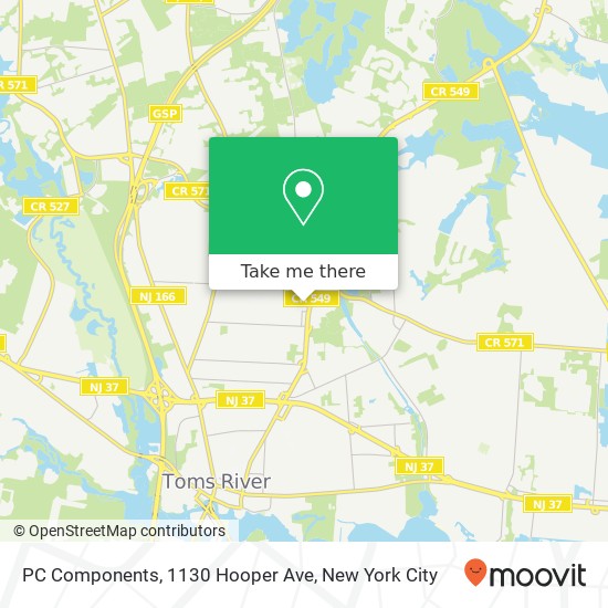 Mapa de PC Components, 1130 Hooper Ave