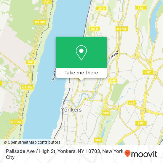 Mapa de Palisade Ave / High St, Yonkers, NY 10703