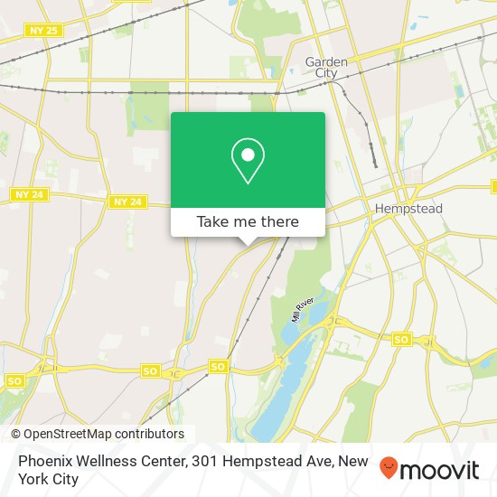 Mapa de Phoenix Wellness Center, 301 Hempstead Ave