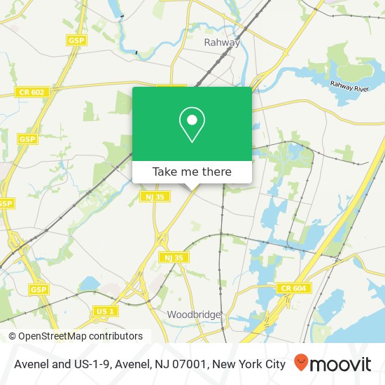Mapa de Avenel and US-1-9, Avenel, NJ 07001