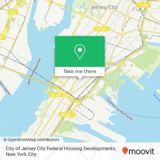 Mapa de City of Jersey City Federal Housing Developments